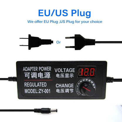 Adjustable AC DC Power Supply Adapter - 3V-36V Universal Voltage Converter with Multiple Jack Plugs for Home Appliances
