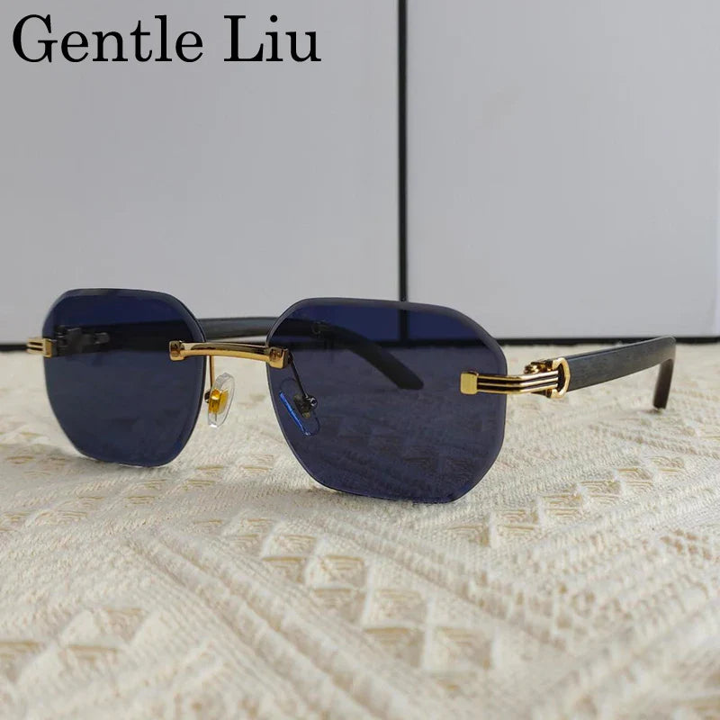 Vintage Square Rimless Sunglasses for Men 2026 – Luxury Frameless Punk Style UV400 Anti Blue Light Eyewear & Prescription Glasses