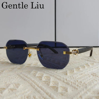 Vintage Square Rimless Sunglasses for Men 2026 – Luxury Frameless Punk Style UV400 Anti Blue Light Eyewear & Prescription Glasses
