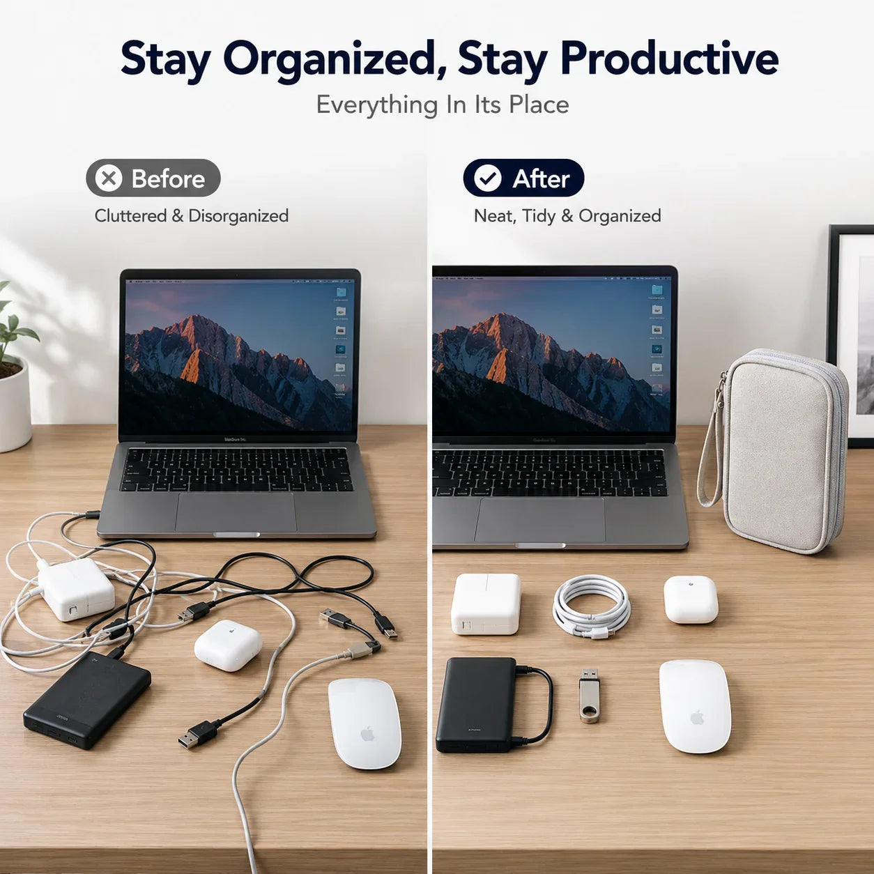 Travel Tech Organizer Bag - Portable Cable, Charger, Power Bank & SSD Storage Case for Electronics Accessories