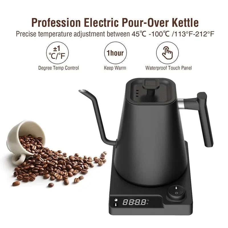 1200W Electric Gooseneck Kettle - Intelligent Constant Temperature Control Coffee & Tea Pot, Portable Hand Brewed Kettle