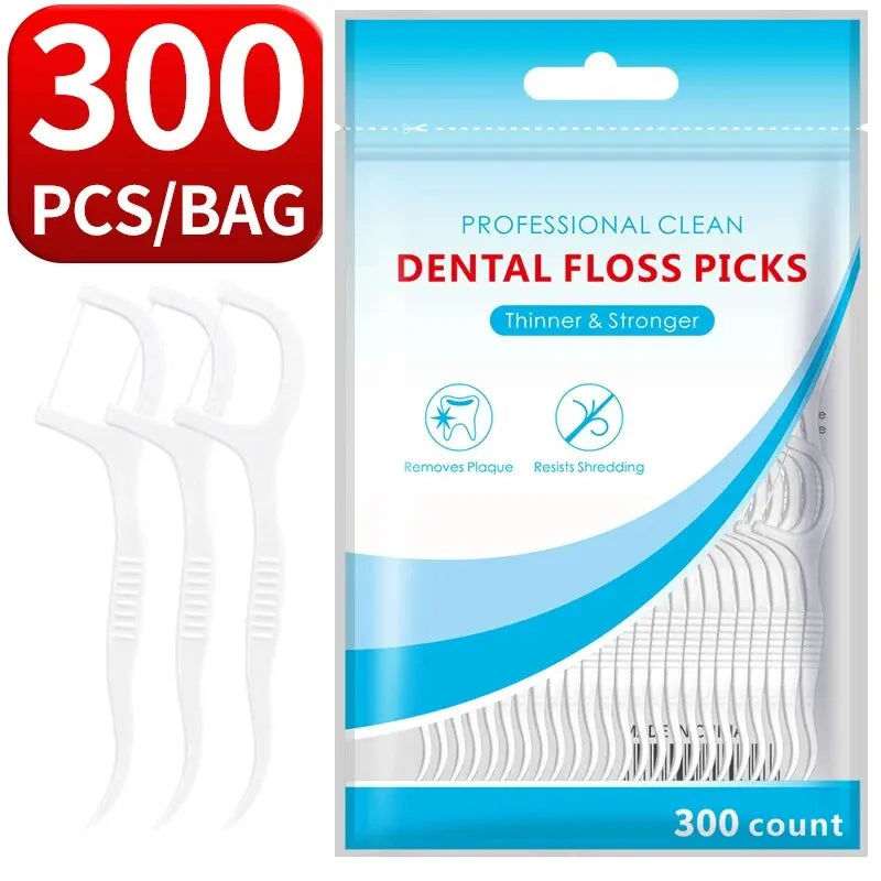 200PCS Dental Floss & Plastic Toothpicks - One-Time Cleaning for Dental Gaps and Oral Care"
