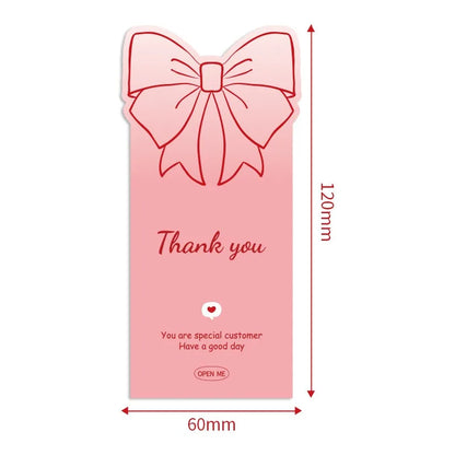 50pcs Pink Bowknot Thank You Stickers - Cute Rose Gift Box Sealing Labels for Decorative Packaging & Presents