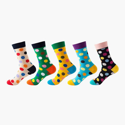 5-Pair Funny Printed Sports Socks - Harajuku Hip Hop Casual Fashion Socks for Men & Women