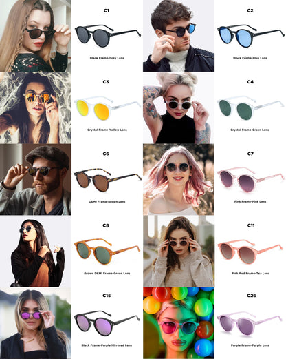 ZENOTTIC Retro Circular Polarized Sunglasses (S Size) – Vintage Small Round UV400 Goggles for Men & Women