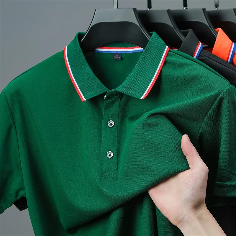 Men's Casual Polo Shirt - 2026 Solid Color Short Sleeve Summer Fashion Top