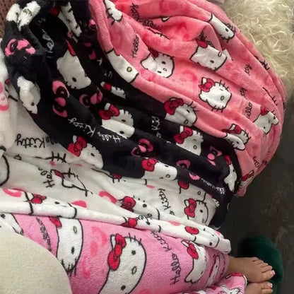 Y2K Hello Kitty Pajama Pants – Sanrio Anime Women’s Cartoon Sleepwear, Fashionable Home Leisure Trousers