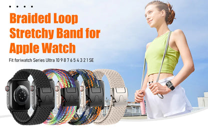 Parachute Braided Strap for Apple Watch – Compatible with 46mm, 45mm, 44mm, 41mm, Series 10/9/8, SE, Ultra 2, 49mm