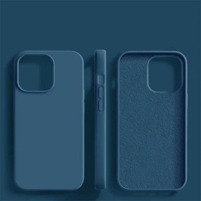 Original Liquid Silicone iPhone Case - Shockproof Soft Back Cover for iPhone 15, 14, 13, 12, 11 Pro Max & More