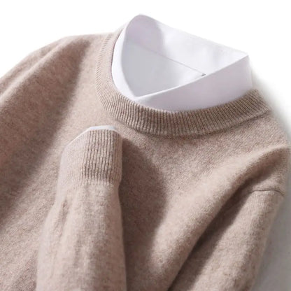 Men's Autumn Winter Cashmere Sweater - Soft Warm O-Neck Loose Knit Pullover Korean Style Top