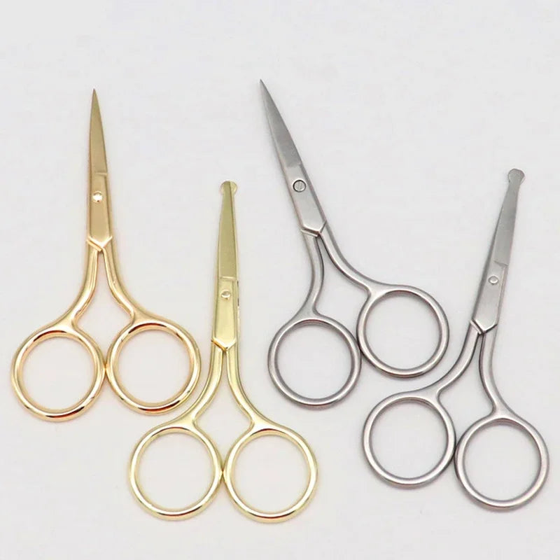 Stainless Steel Makeup Scissors - 9CM Compact Eyebrow Nose Hair & Nail Grooming Tool
