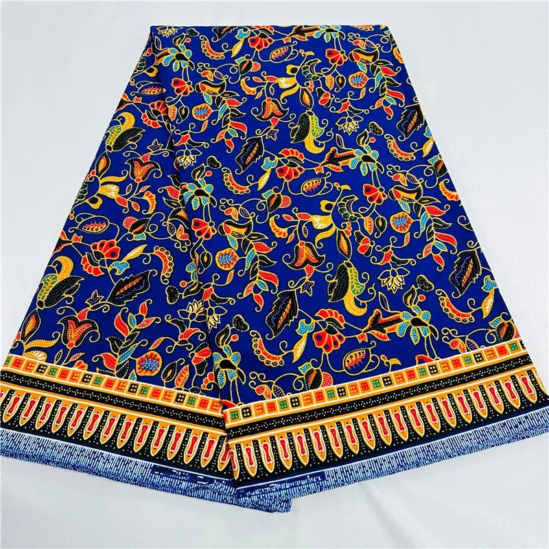 6 Yards African Real Wax Ankara Fabric - 100% Cotton Party Dress Print
