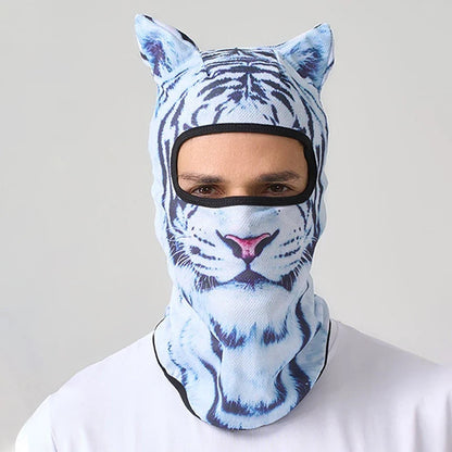 3D Cat Ski Balaclava - Cute Animal Face Covering Full Face Hood Mask for Motorcycle, Skiing & Snowboarding