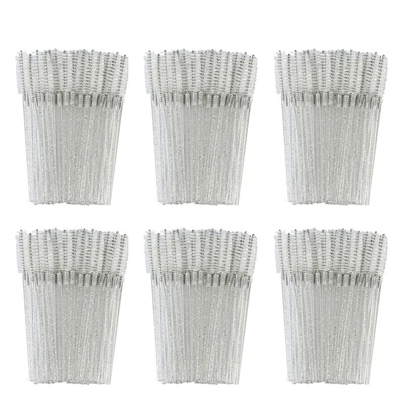 ANNAFRIS 50PCS Disposable Eyelash Brushes - Soft Crystal Lash Extension & Eyebrow Makeup Mascara Wands