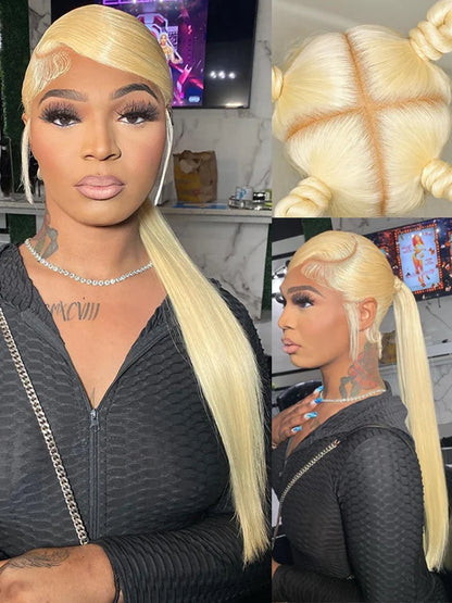 613 Blonde Human Hair Lace Wig - HD 13x4 13x6 Pre-Plucked Straight Frontal Wig For Women
