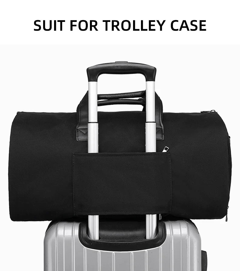 Convertible Garment Bag for Travel - Large Capacity Duffel with Shoe Pouch for Weekend & Business Trips (XM130)