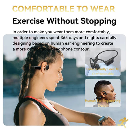 Bone Conduction Bluetooth 5.4 Headphones – Wireless IPX8 Waterproof Earphones for Swimming & Sports with MP3 Player, 32GB Storage