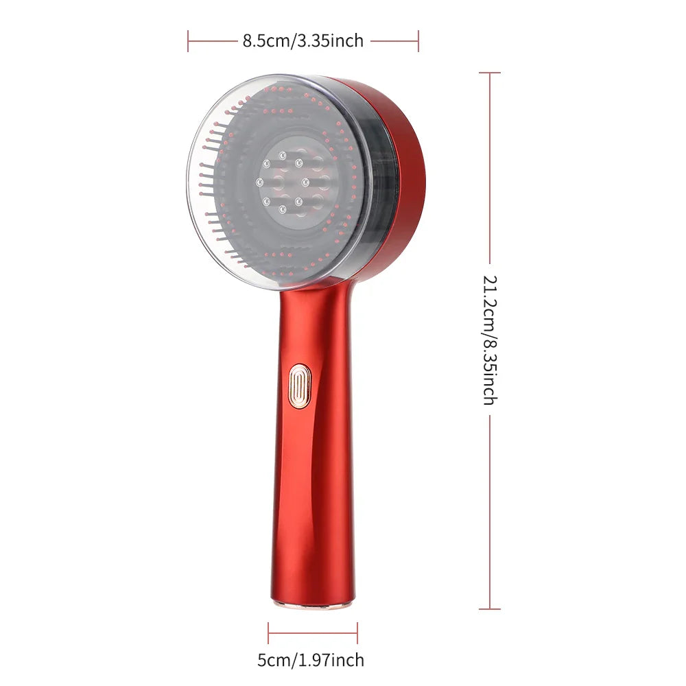 Electric Scalp Massage Comb – Red Light Therapy Hair Growth Brush with Vibration, Anti-Hair Loss & Oil Applicator