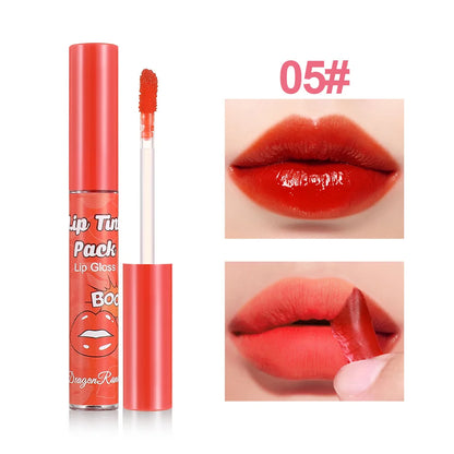 Peel-Off Waterproof Lip Gloss & Lip Stain – Long Lasting Non-Stick Matte Liquid Lipstick, Rose Tint Tattoo Effect Makeup for Bold Color Lips