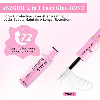 48H Eyelash Glue and Seal for Clusters – Strong Hold, Long-Lasting Adhesive for Lash Extensions