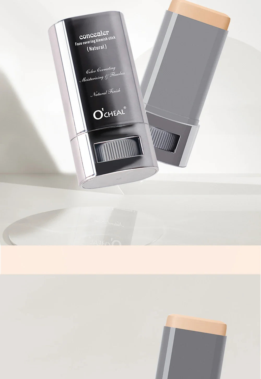 Ocheal Foundation and Contour Stick – Long-Wear Lightweight Concealer, Bronzer, and Brightening Makeup Pen