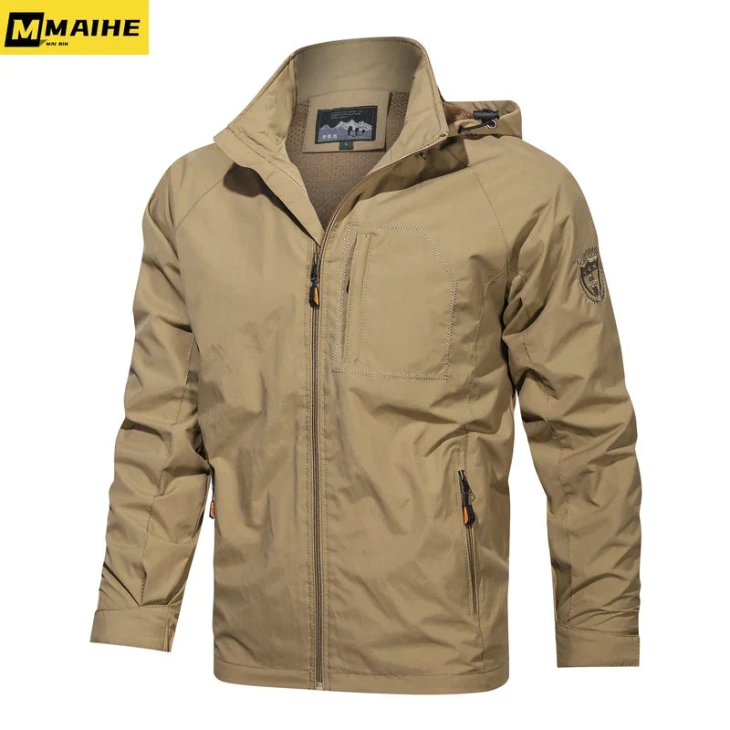 Men’s Outdoor Hiking Jacket - Breathable Waterproof Windbreaker for Camping, Trekking and Travel