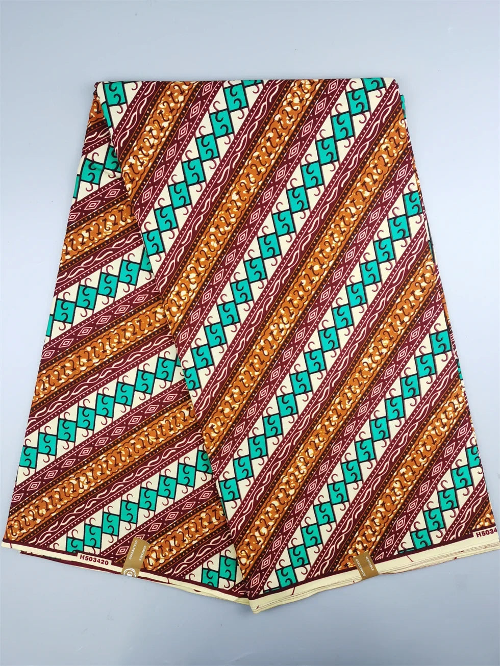 Guaranteed Original African Wax Fabric - 100% Cotton Real Ankara Print 6 Yards for Wedding Dresses & Sewing