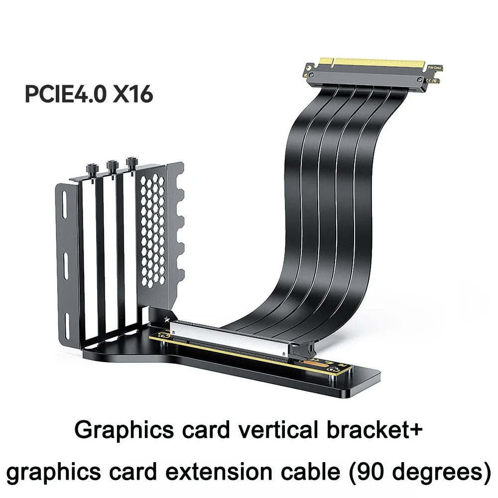 PCIe 3.0/4.0 x16 Vertical GPU Holder Kit - Graphics Card Riser Bracket Support for ATX & Micro ATX PC Cases