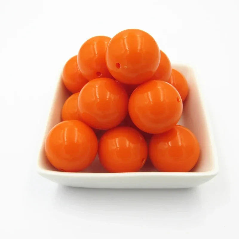 Acrylic Chunky Round Beads - 6mm to 20mm Solid Bubblegum Beads for DIY Handmade Jewelry & Craft Making