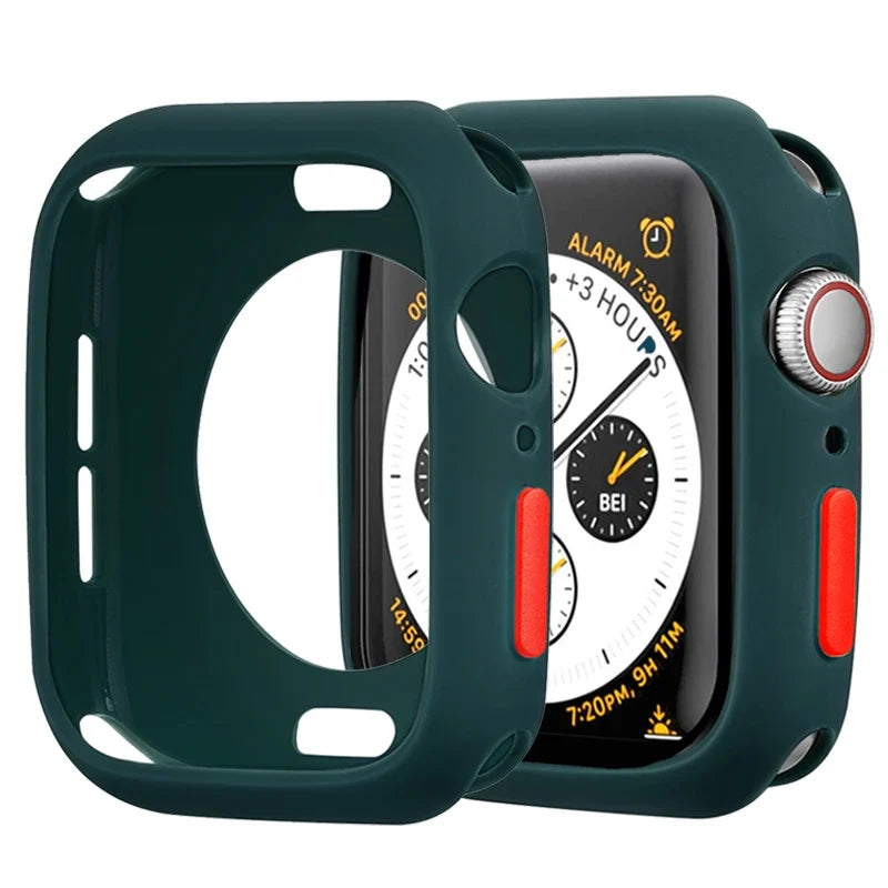 Apple Watch Silicone Case Cover - Soft Bumper Protective Accessory for Ultra 49mm Series 9 8 7 SE 6 5 45mm 41mm 44mm 40mm