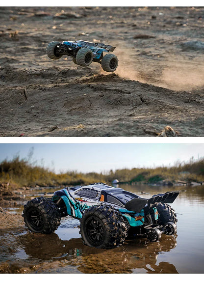 ZWN 1:16 4WD RC Monster Truck – 70KM/H High-Speed Drift Remote Control Car with LED for Kids, vs Wltoys 144001
