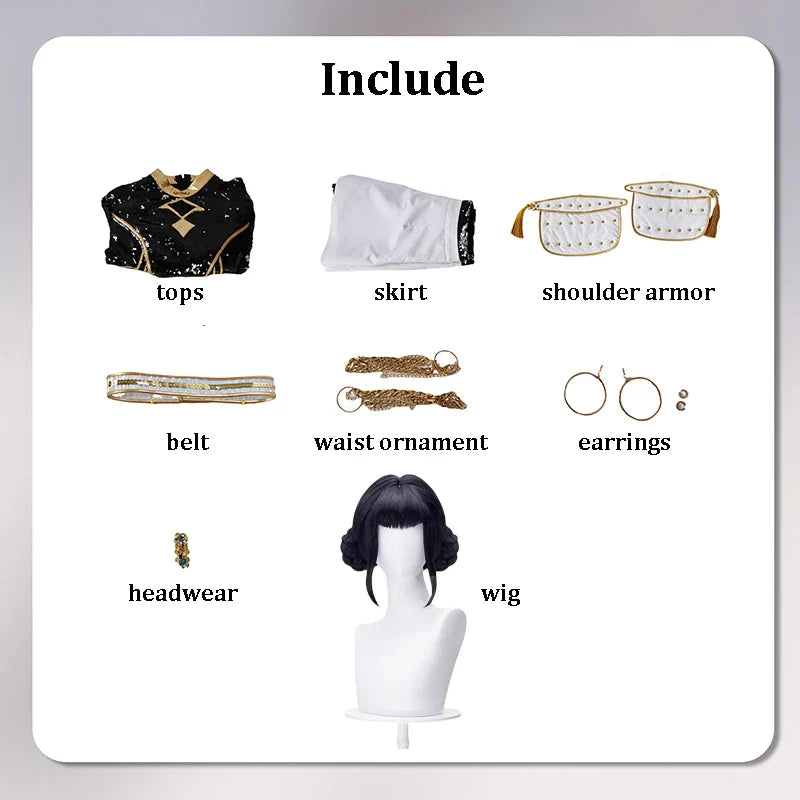 Rumi Zoey Mira Cosplay Costume Wig – Black & Gold Women’s Halloween Party Role-Playing Outfit