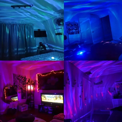 LED Starry Sky Aurora Projector - RGB Galaxy Night Light with Remote Control for Bedroom Home Party Decor