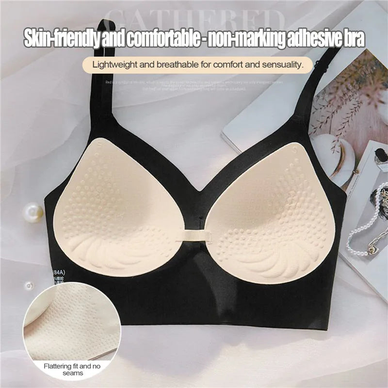 Women’s Invisible U-Plunge Bra - Backless Push-Up Strapless Lingerie with Transparent Straps for Dresses and Tops