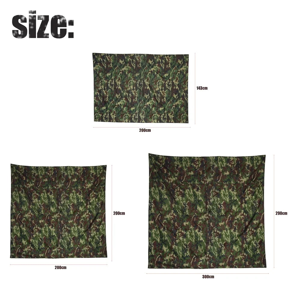 Camouflage Shelter Tarp - Ultralight Outdoor Camping Awning Canopy Waterproof Sunshade Tent Cover