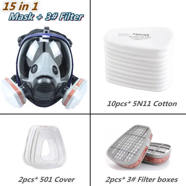Chemical Gas Mask 6800 – Full Face Anti-Fog Respirator for Industrial, Welding, Spray Paint, Acid Gas Protection