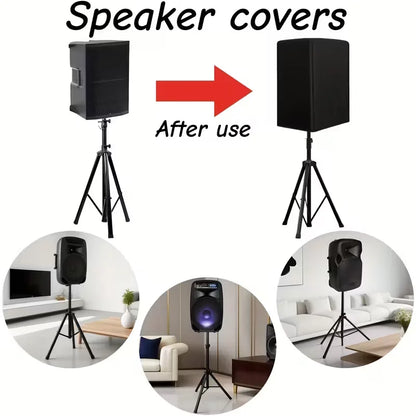 Durable Black 210D Oxford Speaker Cover – Water & Dust Resistant Protective Case for Home Theater & Outdoor Sound Systems, Multiple Sizes Available