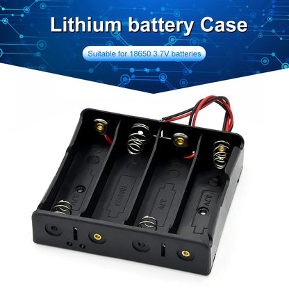 10-in-1 Plastic 18650 Battery Holder — 1/2/3/4 Slot Storage Box with Wire Lead for 3.7V 18650 Batteries