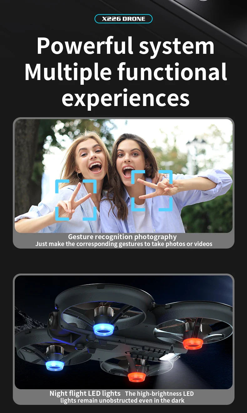 X266 Mini RC Drone – 8K HD Dual Camera, 6-Axis Headless Quadcopter with 360° Flip, Remote Control Helicopter Toy for Boys