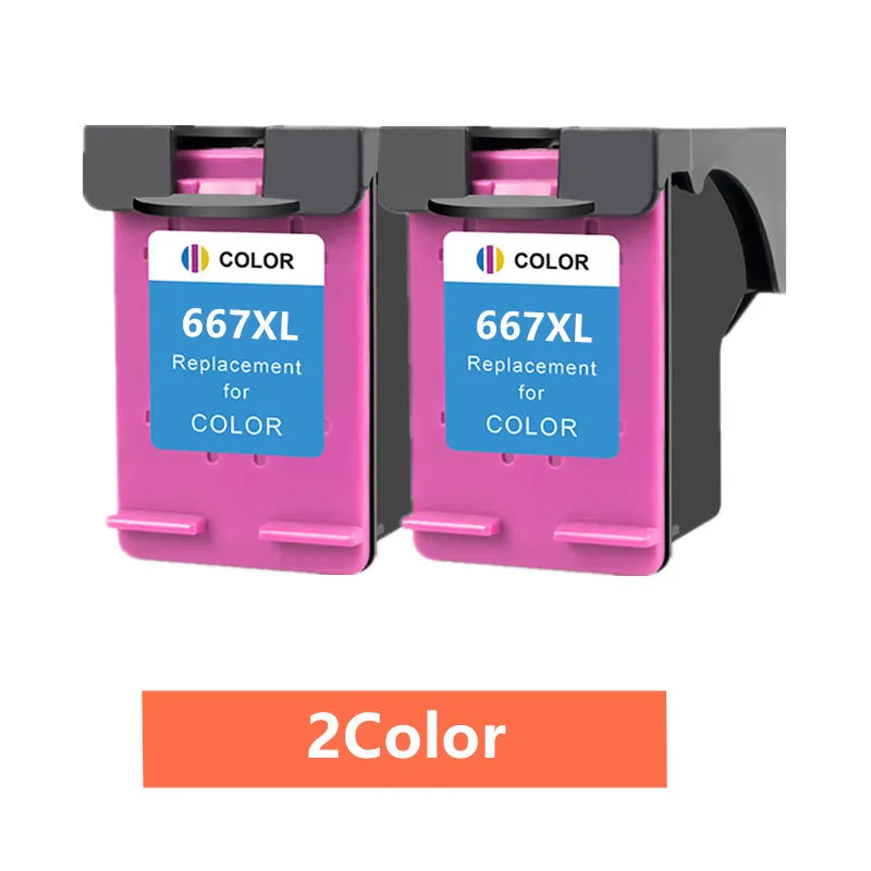 Remanufactured HP 667 / 667XL Ink Cartridge Replacement – Compatible Ink for HP DeskJet Ink Advantage 1275, 2374, 2375, 2376, 2775 & 2776 Printers