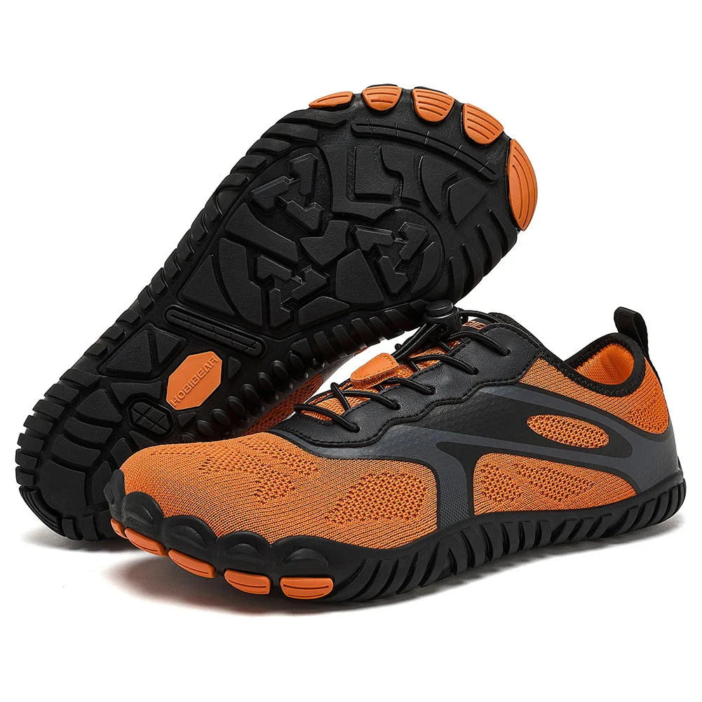 HOBIBEAR Unisex Barefoot Wide Toe Sneakers – Zero Drop Outdoor Running & Beach Walking Shoes with Elastic Band