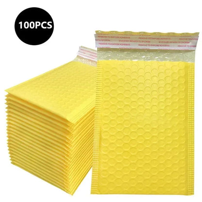 100 Pcs Black Bubble Mailers - Self-Seal Padded Envelopes for Shipping, Poly Green Lining, Secure Packaging Solution