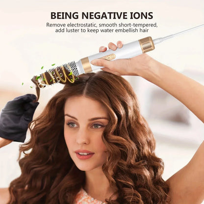 7 in 1 Professional Hair Dryer Set – High-Speed Brushless Motor, Negative Ion Curler, Straightener & Hot Comb