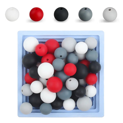 15mm Silicone Beads Set - Colorful Loose Beads for DIY Keychains, Jewelry & Beaded Pen Crafts