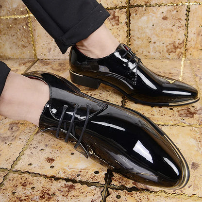 Men’s Leather Pointed Toe Dress Shoes - Business Wedding Party Formal Dance Shoes