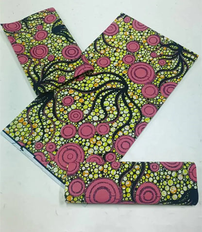 100% Cotton Ankara Fabric - High Quality African Print Batik Real Wax Pagne 6 Yards for Stylish Sewing