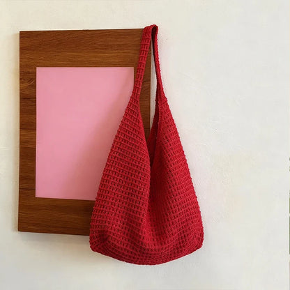 Crochet Shoulder Bag - Summer Woven Hollow Beach Tote for Vacation & Everyday Use