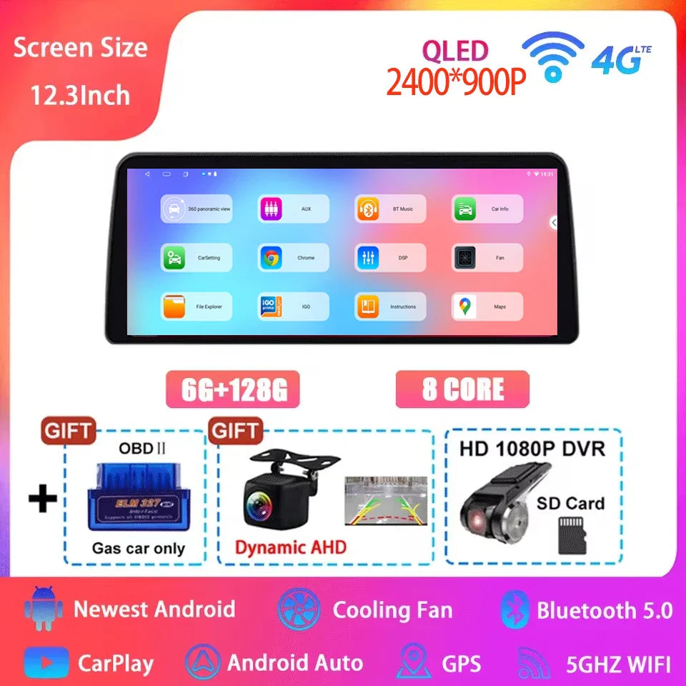 Android 15 Car Radio for Honda Civic FE/FL 2021-2023 - 12.3 Inch Multimedia Touch Screen GPS Navigation Player