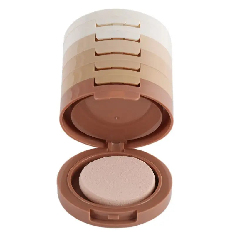 5-Color Concealer Contouring Powder Tower – Brightening & Oil Control Loose Setting Makeup Powder