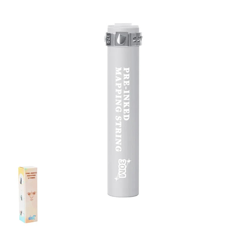 30m Pre-Inked Microblading Mapping String – White Eyebrow Marker Thread for Permanent Makeup & Tattoo Dyeing